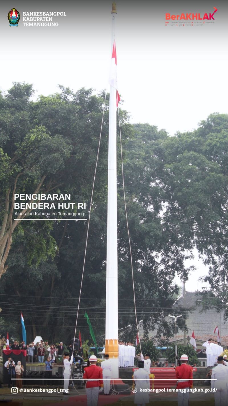 Senin, 17 Agustus 2026, menjadi momen istimewa bagi Paskibraka Kabupaten Temanggung saat melaksanakan tugas Pengibaran Bendera Merah Putih dalam Upacara HUT ke-81 Kemerdekaan Republik Indonesia.