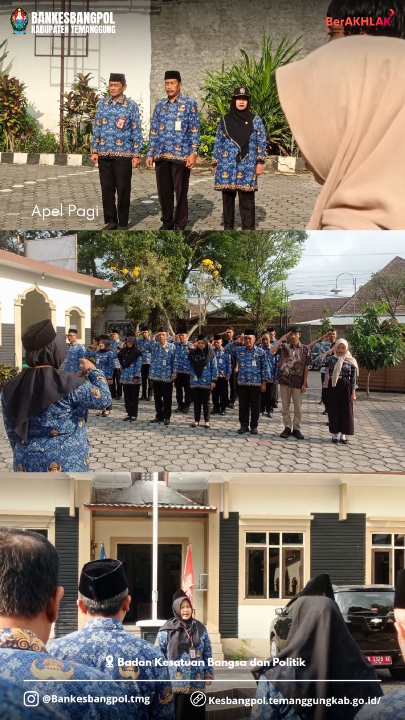 Apel Pagi di halaman kantor Bankesbangpol