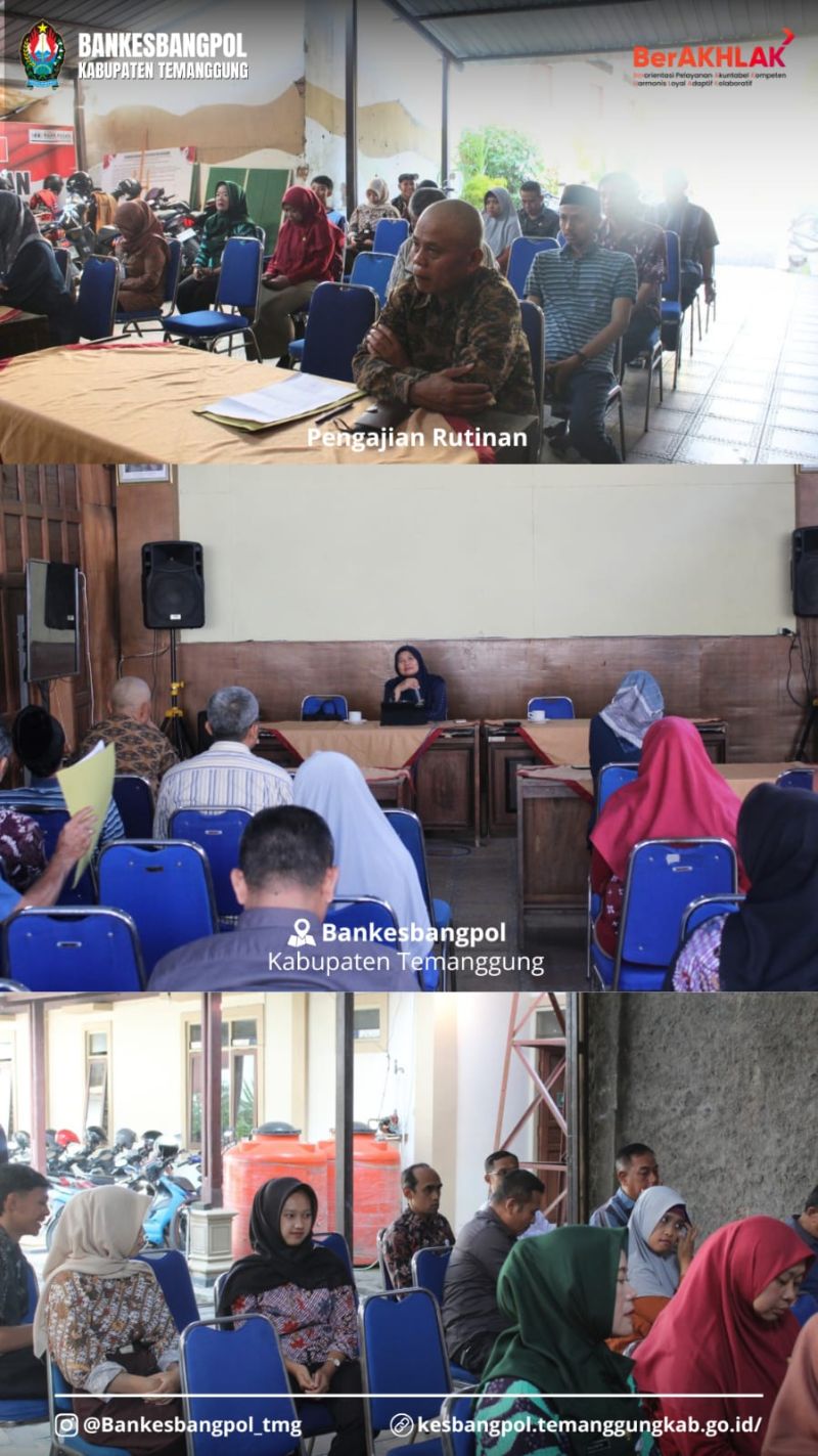 Bankesbangpol Kabupaten Temanggung kembali melaksanakan Pengajian Rutin Jumat yang bertempat di Aula Bankesbangpol Kabupaten Temanggung.
